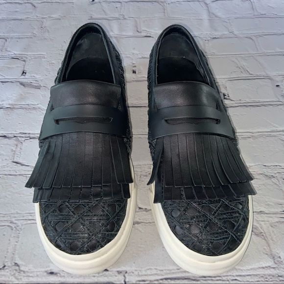 La Perla X Guiseppe Zanotti Men's Black  Leather Slip-On Sneaker Size US 8 EU 41 - Picture 2 of 6